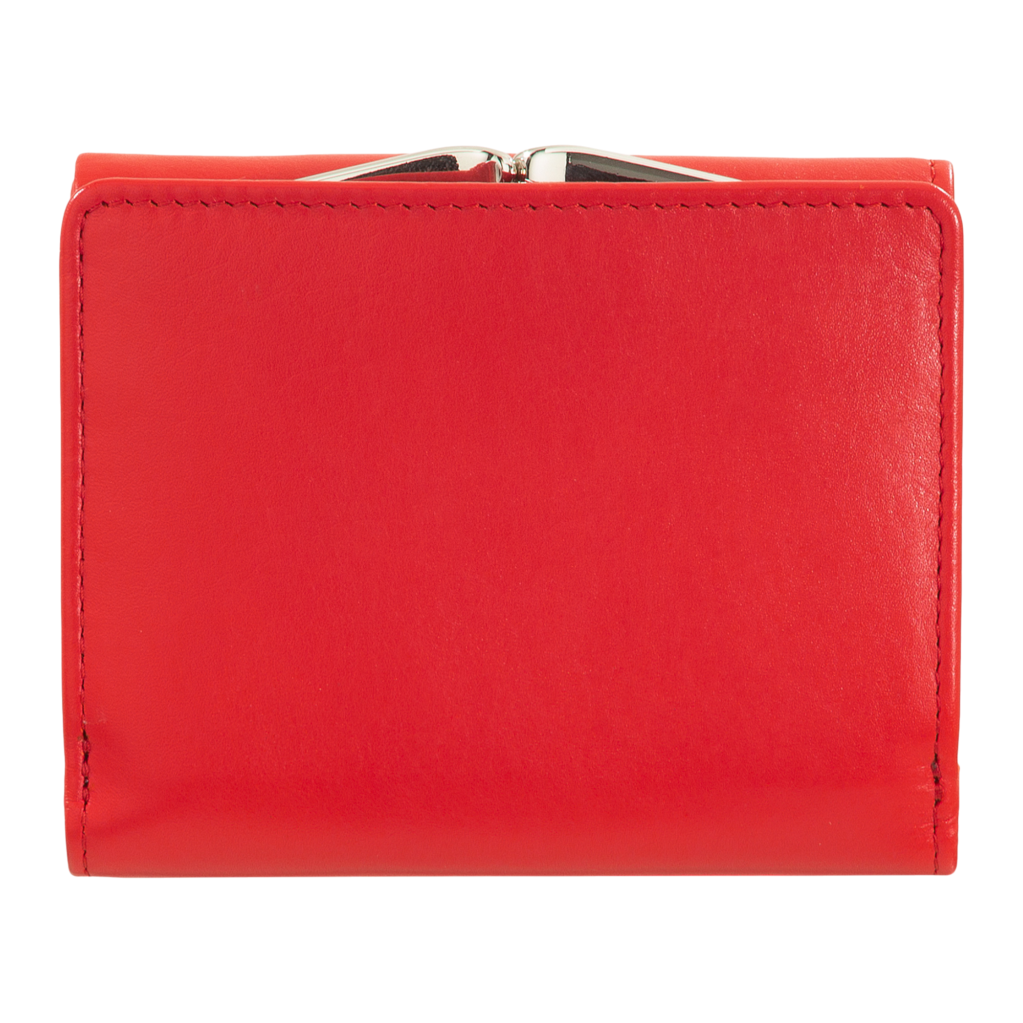 Carteira de Pele Vermelha com Fecho de Mola-DUDU