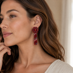 Petunia Drop red earring
