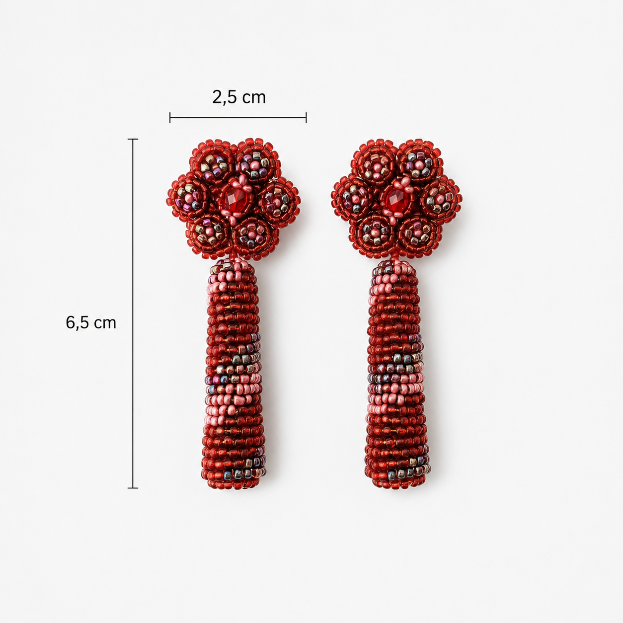 Petunia Drop red earring