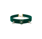 Choker Iluztro em veludo verde com pérolas – gargantilha artesanal exclusiva