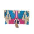 Clutch Artesanal Ikat Rosa e Turquesa