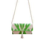 Clutch Artesanal Ikat Verde e Branco