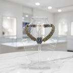 Colar Choker Bordado com Missangas e Flor Central