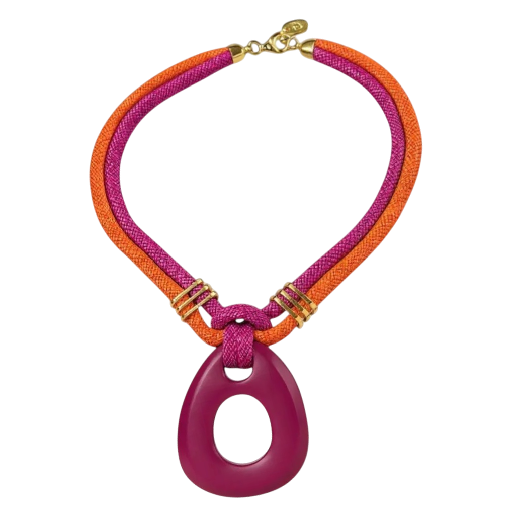 Colar Cores de Verão-Laranja e Rosa