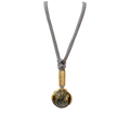 Colar longo com medalha de resina marmoreada-Corda náutica