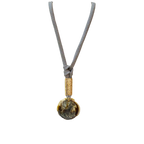 Colar longo com medalha de resina marmoreada-Corda náutica