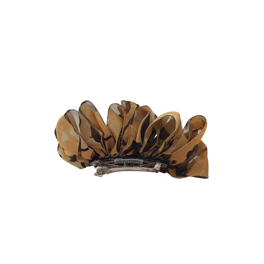 Gancho bege de seda estampada3