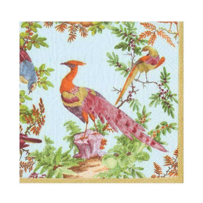 Chelsea Birds Paper Napkins in Celadon
