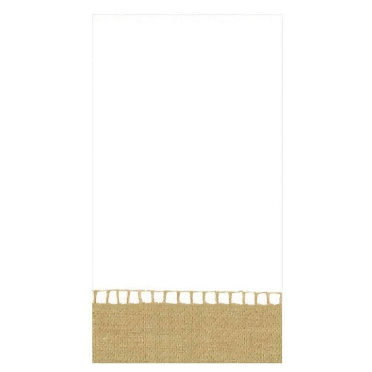 Guardanapos de papel com bordo de linho dourado1