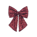 Burgundy sequin hair bow