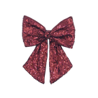 Burgundy sequin hair bow