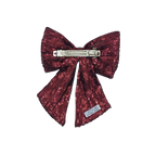 Burgundy sequin hair bow