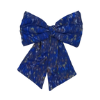 Blue printed silk bow 