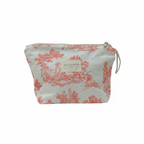 Necessaire DelaMur Estampado Toile de Jouy Coral | Bolsa Cosmética Feminina com Fecho