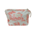 Necessaire DelaMur Estampado Toile de Jouy Coral | Bolsa Cosmética Feminina com Fecho