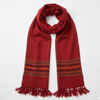 Pashmina Artesanal em Lã de Merino Vermelha