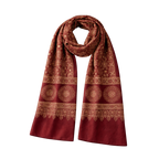 Pashmina Artesanal em Seda Bordô com Estampagem Tradicional Indiana