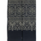 Pashmina Artesanal em Seda Estampada – Azul Profundo