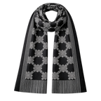 Pashmina Artesanal em Seda Natural – Preto & Branco