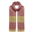 Pashmina Artesanal em Seda de Bananeira Rosa e Dourado