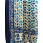 Pashmina de Seda Artesanal Azul – Estampagem Tradicional Indiana