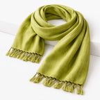 Pashmina em Seda Artesanal Verde Lima | Feita à Mão na Índia