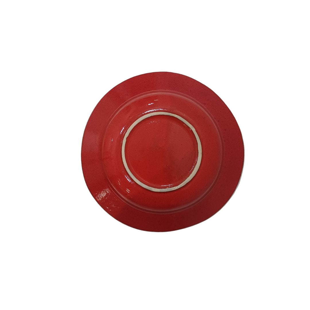 Prato Chama em cerâmica vidrada vermelha4