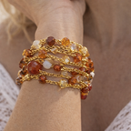 Pulseira/Colar Mil Voltas com Cristais e Pedras