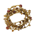 Pulseira/Colar Mil Voltas com Cristais e Pedras