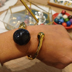 Pulseira Dourada com Bola Intercambiável em Cerâmica – Zamac com Banho de Ouro