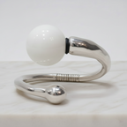 Pulseira Prateada com Bola Intercambiável em Cerâmica – Zamac com Banho de Prata