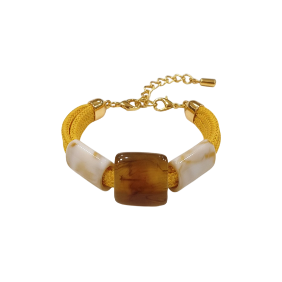 Pulseira amarela corda nautica