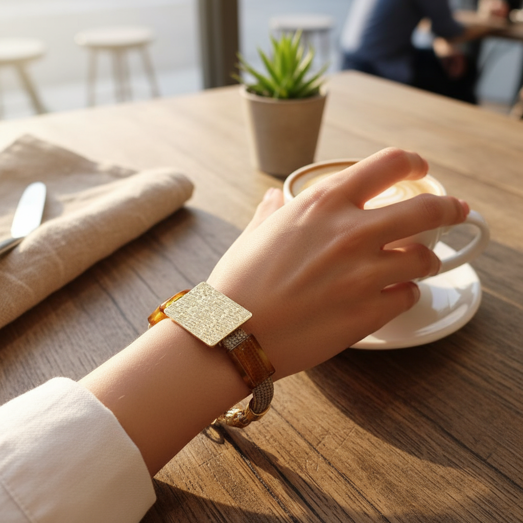 Pulseira bege corda naútica