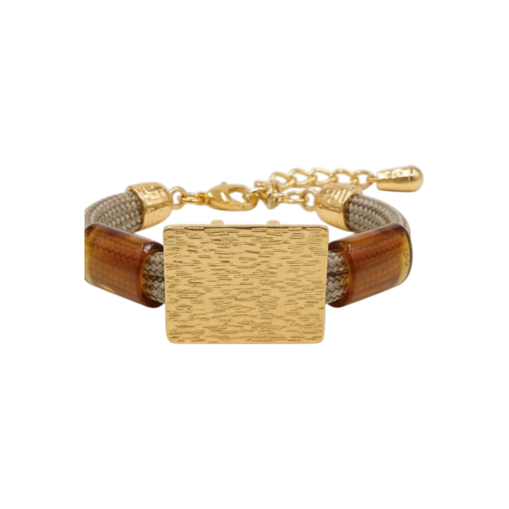 Pulseira bege corda naútica