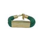 Pulseira feminina artesanal em cordão verde