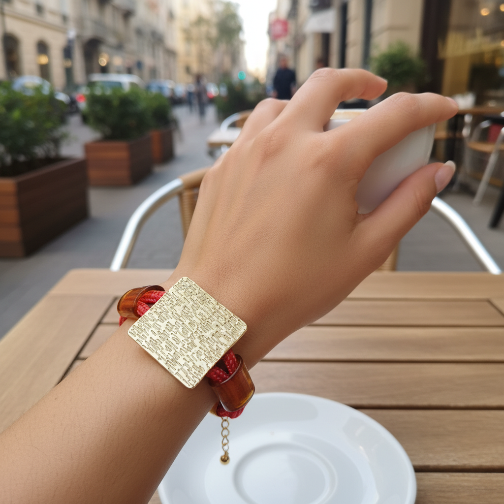 Pulseira vermelha corda nautica