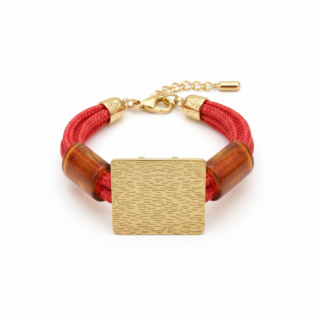 Pulseira vermelha corda nautica