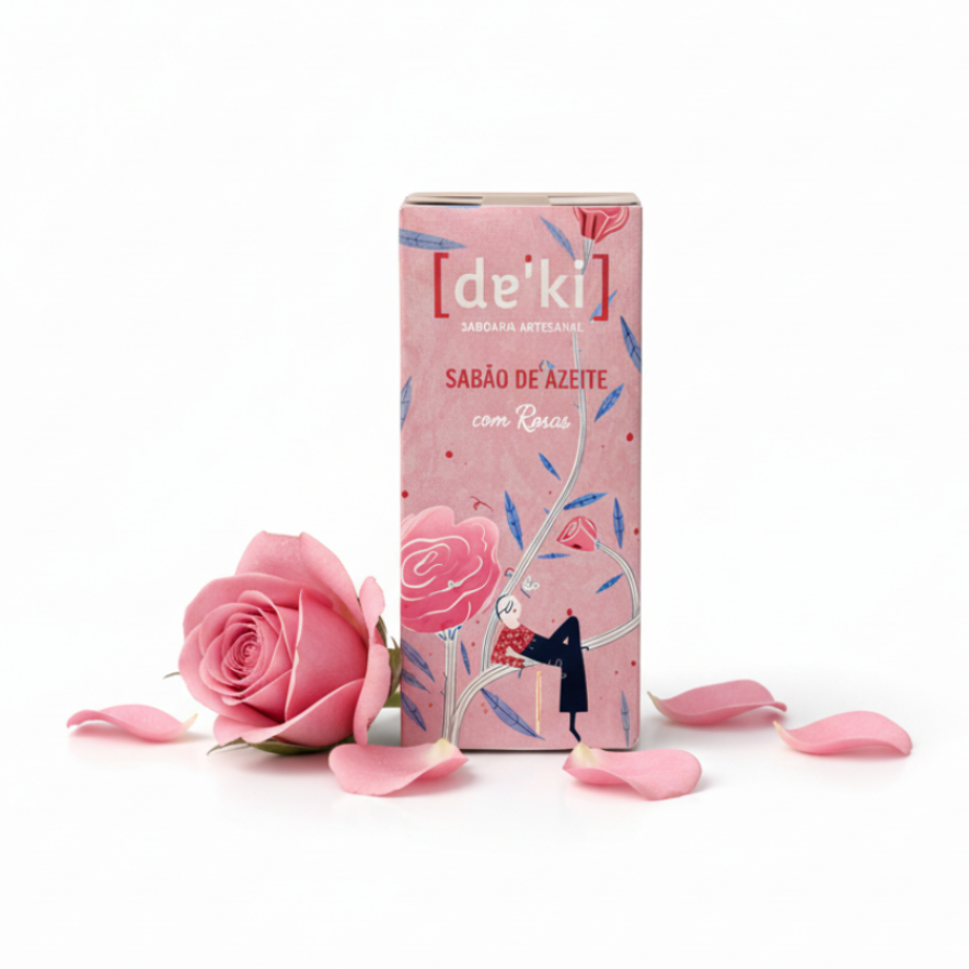 Sabonete de rosas - embalagem em destaque