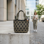 Saco Colombiano Artesanal Saci Yahoo | Bolsa Boho Chic Preto e Bege | Saco Feminino Artesanal