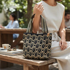 Saco Colombiano Artesanal Saci Yahoo | Bolsa Boho Chic Preto e Bege | Saco Feminino Artesanal