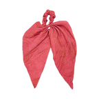 Cerise-Textured Scrunchie with Gold