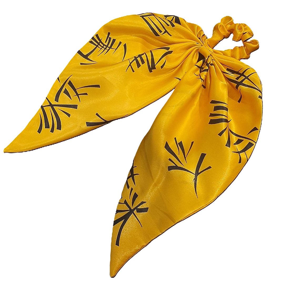 Srunchie lenço-Estampado amarelo