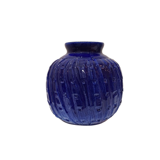 Vaso azul cobalto "Textura Atlantica"