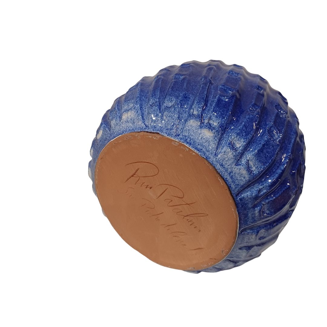 Vaso azul cobalto "Textura Atlantica"2
