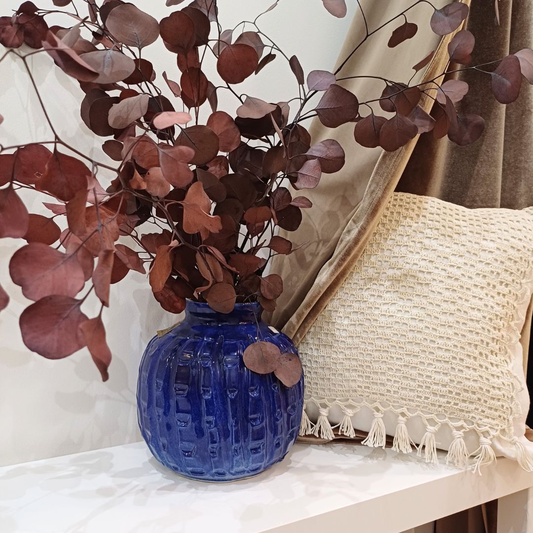 Vaso azul cobalto "Textura Atlantica"4