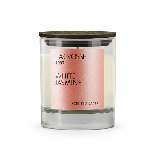 Lacrosse White Jasmine candle - white background