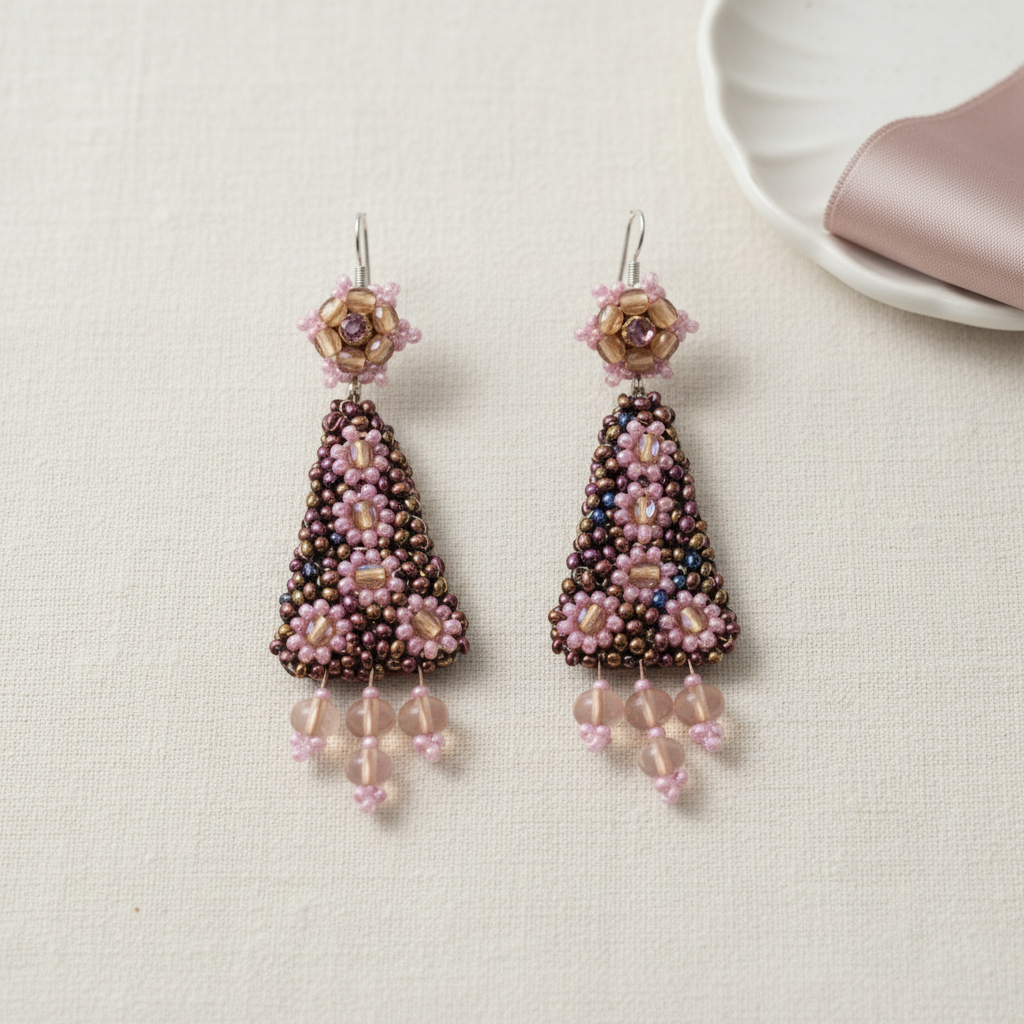 Imagem lifestyle - Brincos artesanais Iluztro estilo vintage