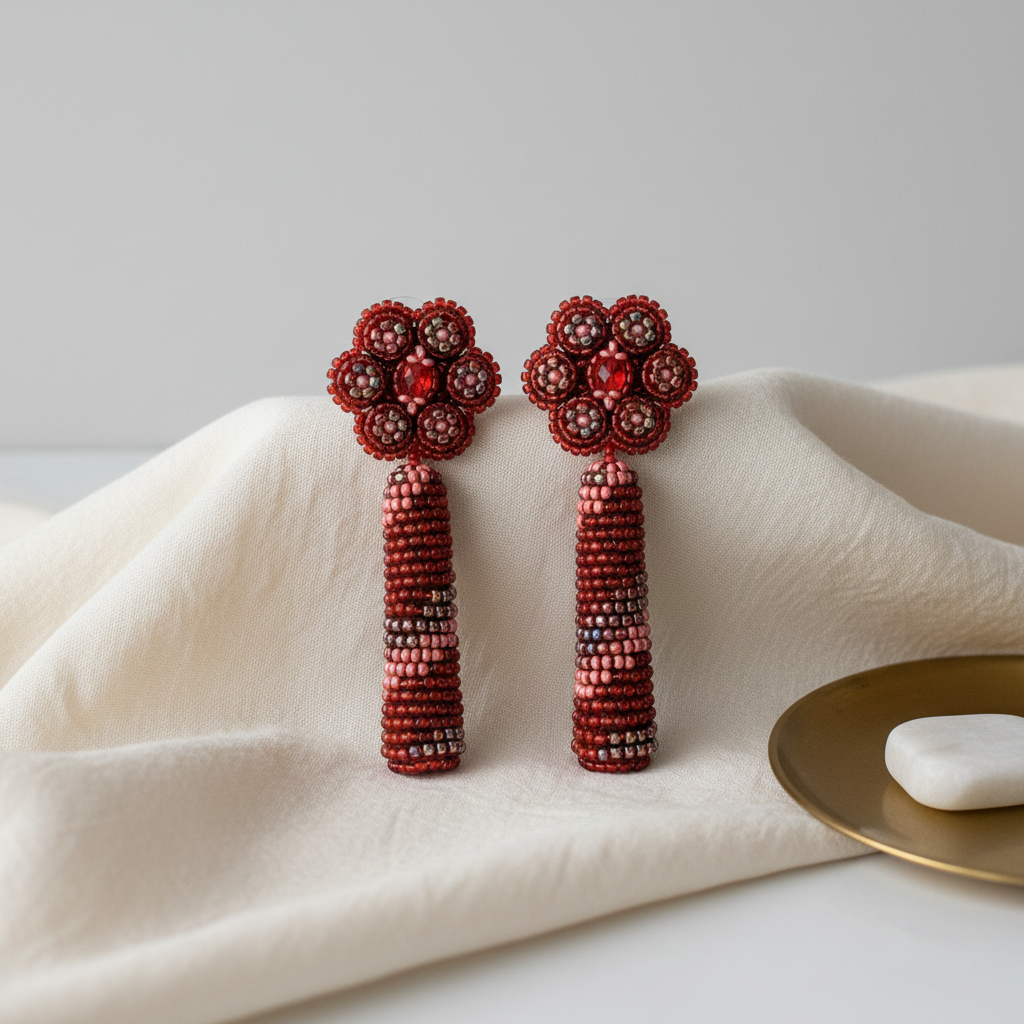 Imagem lifestyle - Brincos Drop Red ambiente elegante