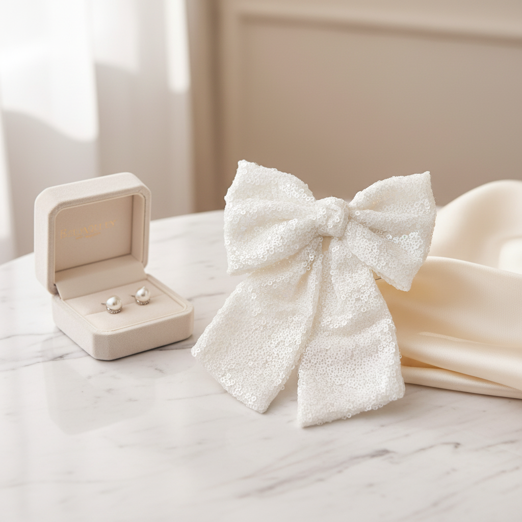 Lifestyle Laço Lantejoulas Brancas