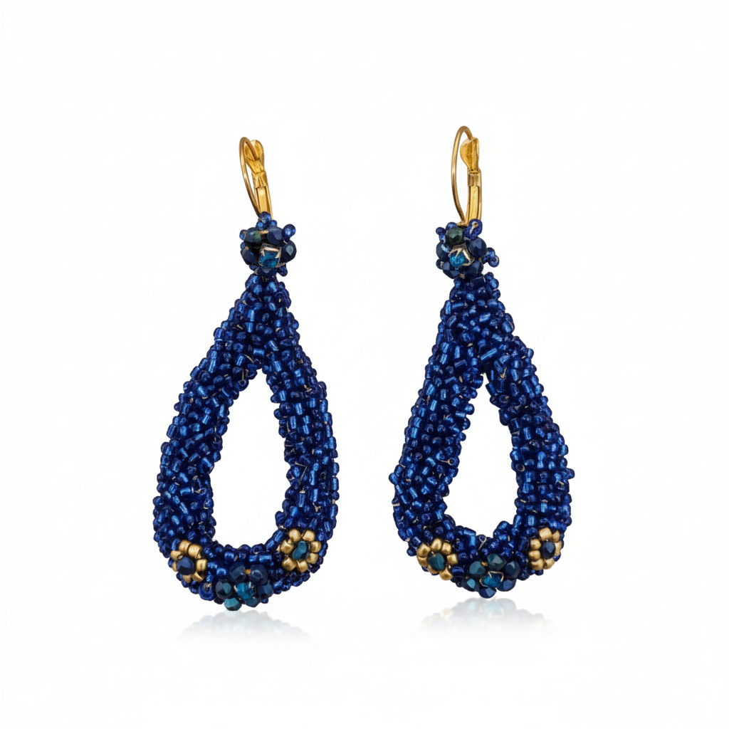 Packshot e-commerce - Brincos artesanais Iluztro Deep Blue